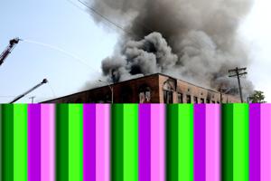 Abandoned commerical building in Hamilton Heights goes up in flames