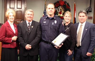 Police officer, firefighter honored for saving lives