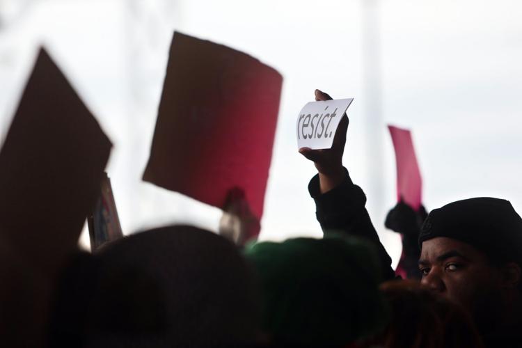 Protest at Lambert-St. Louis International Airport over refugee ban