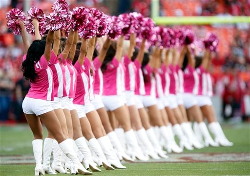 New England Patriots Cheerleaders - Pretty in pink, supporting the NFL's  breast cancer awareness initiative. #bca #earlydetection #findacure