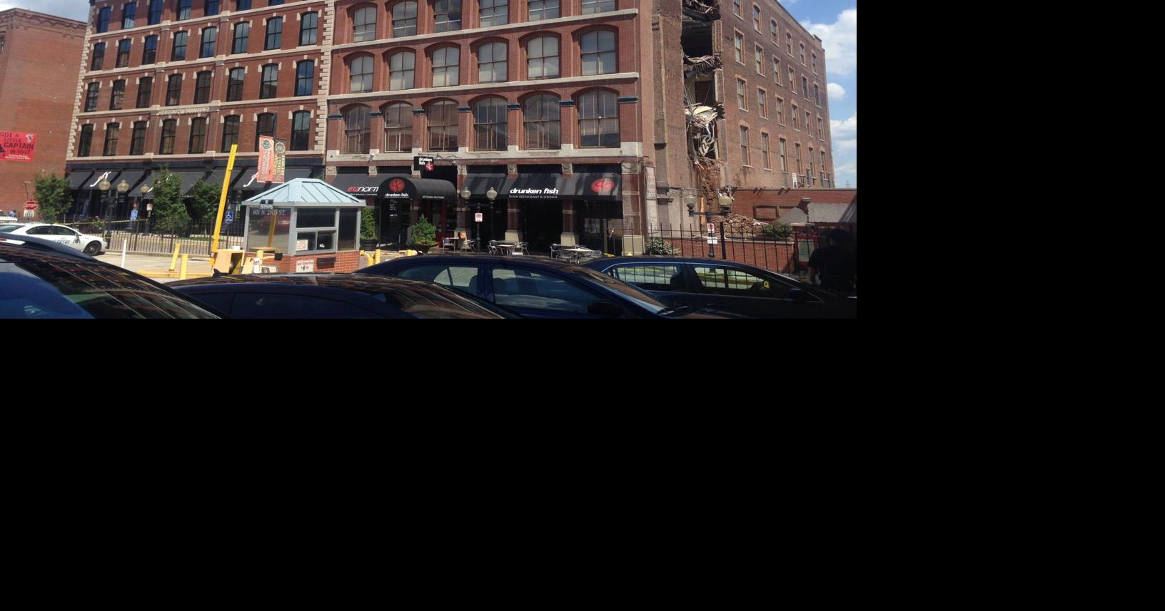 Partial building collapse on Laclede's Landing