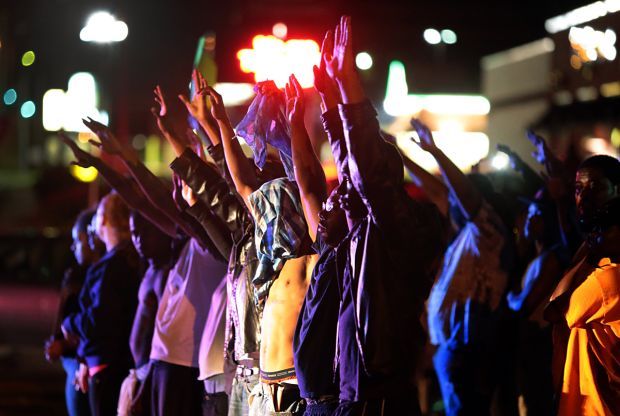 Tear gas shot at protestors