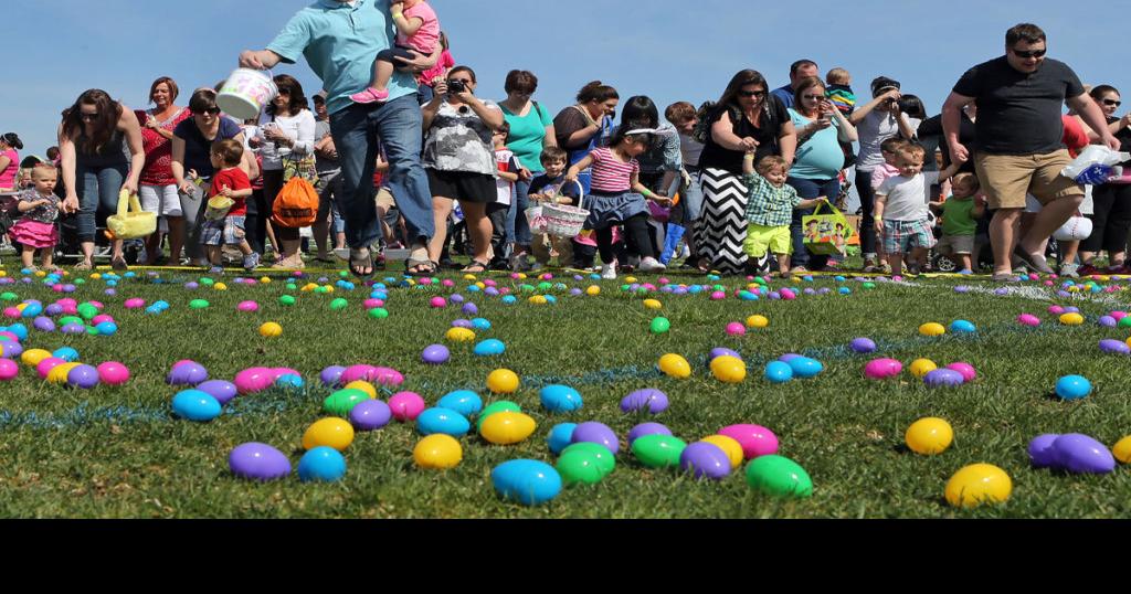 10,000 Easter eggs drop from helicopter in Town and Country