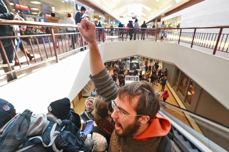 Protesters occupy the St. Louis Galleria mall