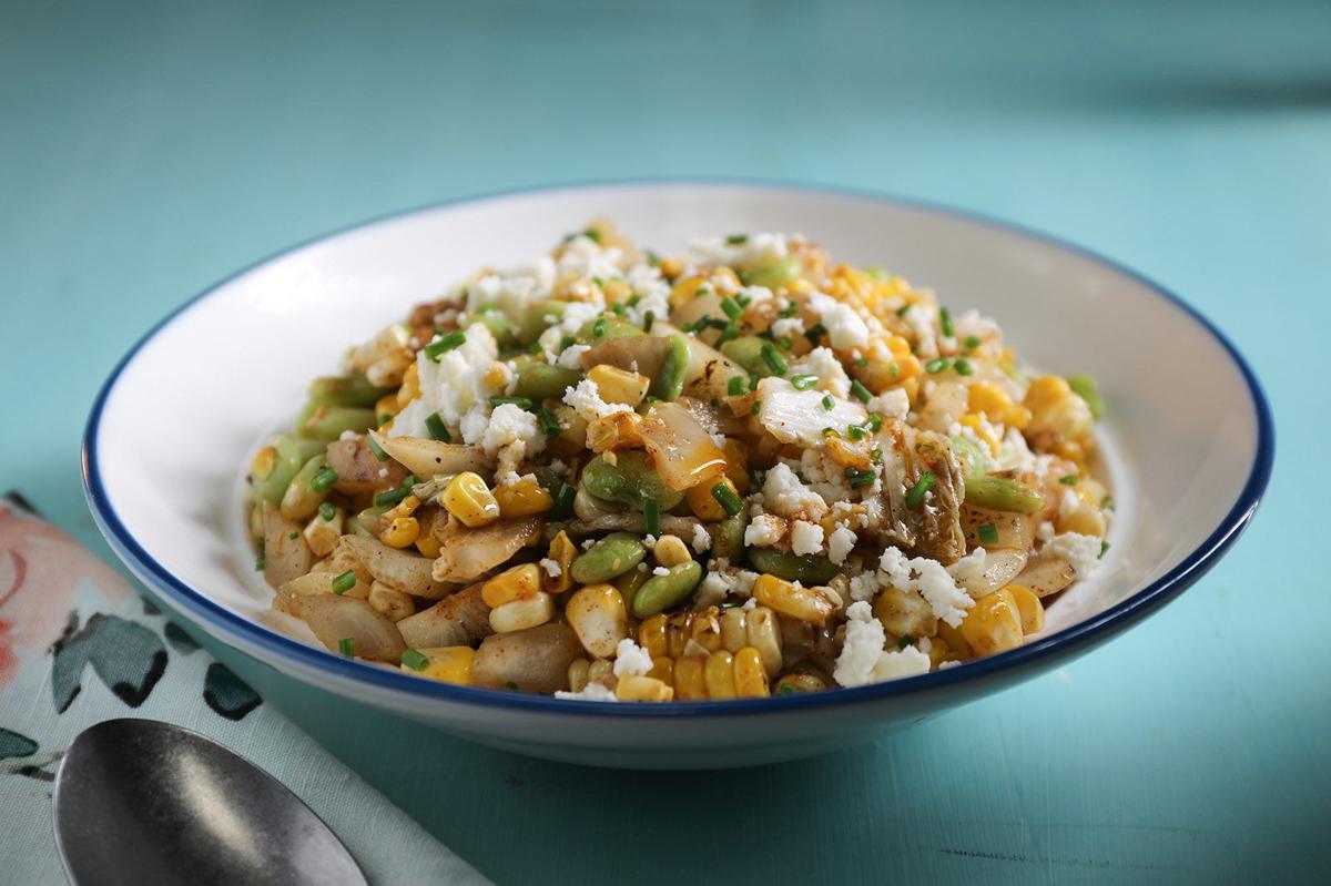 Warm Grilled Corn and Edamame Succotash Salad