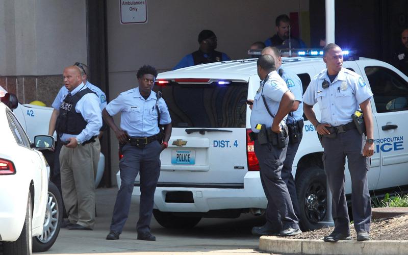 Police gather at Barnes Jewish Hospital after 2 St. Louis cops shot and are in stable condition