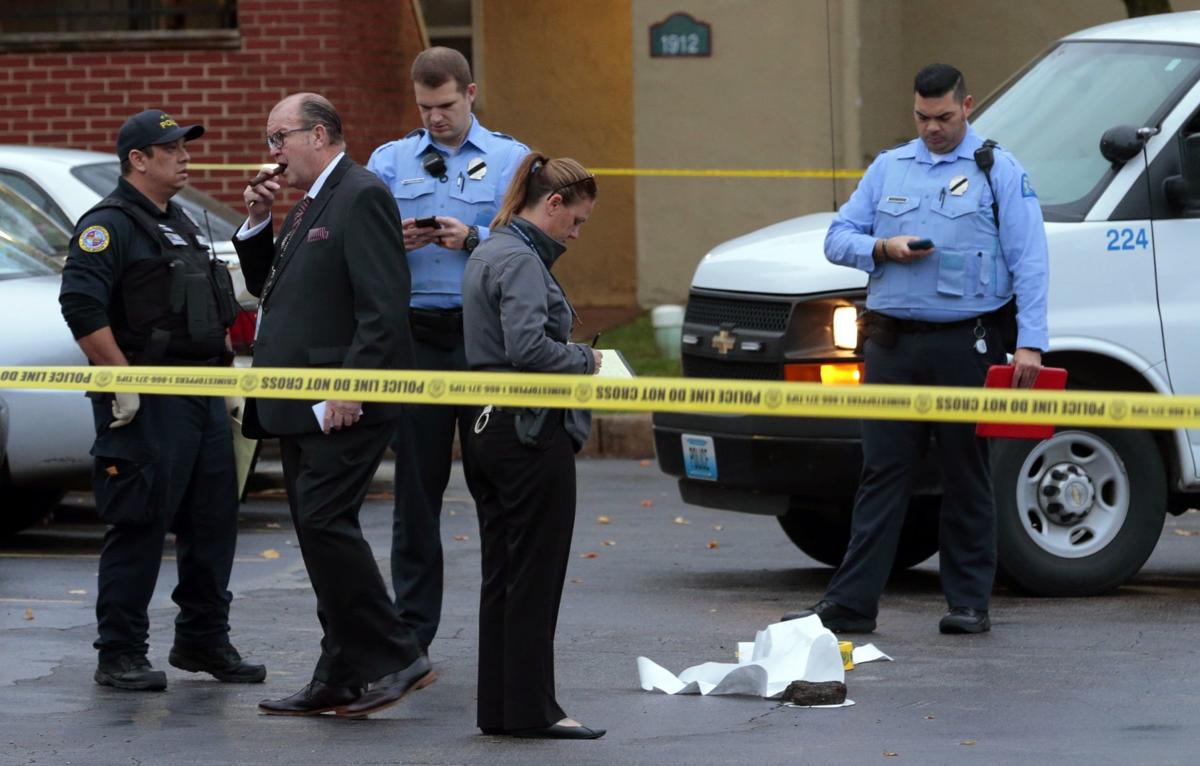 St. Louis police work a crime scene