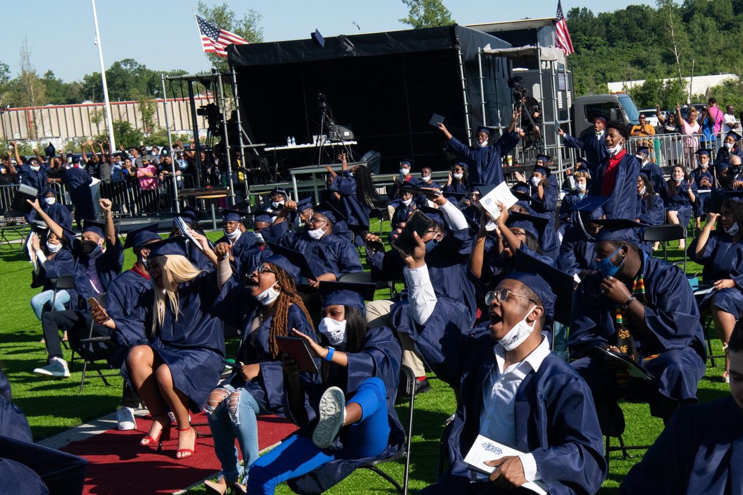 The class of 2020 at McCluer North stars at the drivein Coronavirus