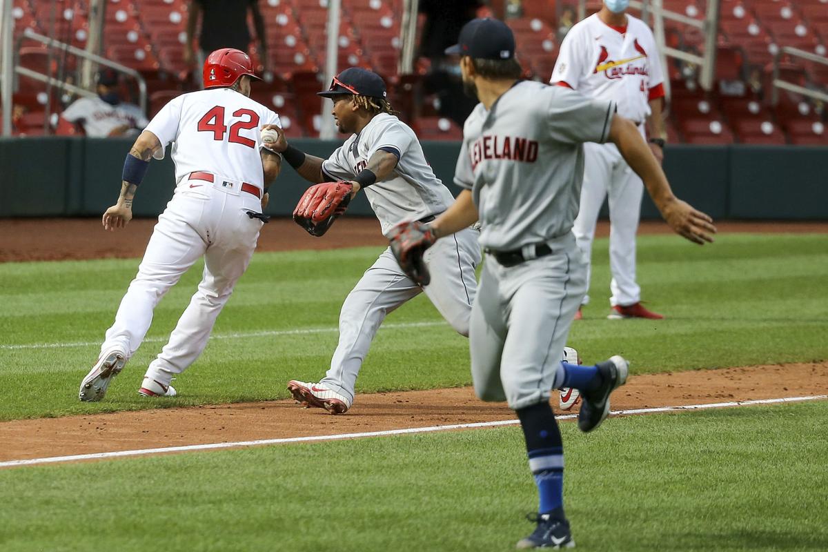 St. Louis Cardinals catcher Yadier Molina(4) batting in the 4th inning and  doubles down the left field line. The St. Louis Cardinals defeated the  Houston Astros 4 - 2 at Minute Maid