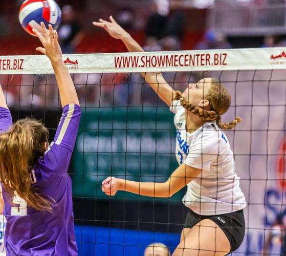 Class 2 girls volleyball state semifinal: Hermann def. St. Joseph LeBlond 18-25, 25-8, 27-29, 25-23, 15-7