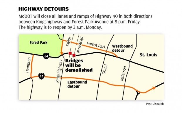 Highway 40 detours map