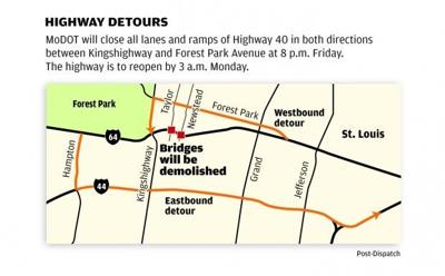 Highway 40 detours map