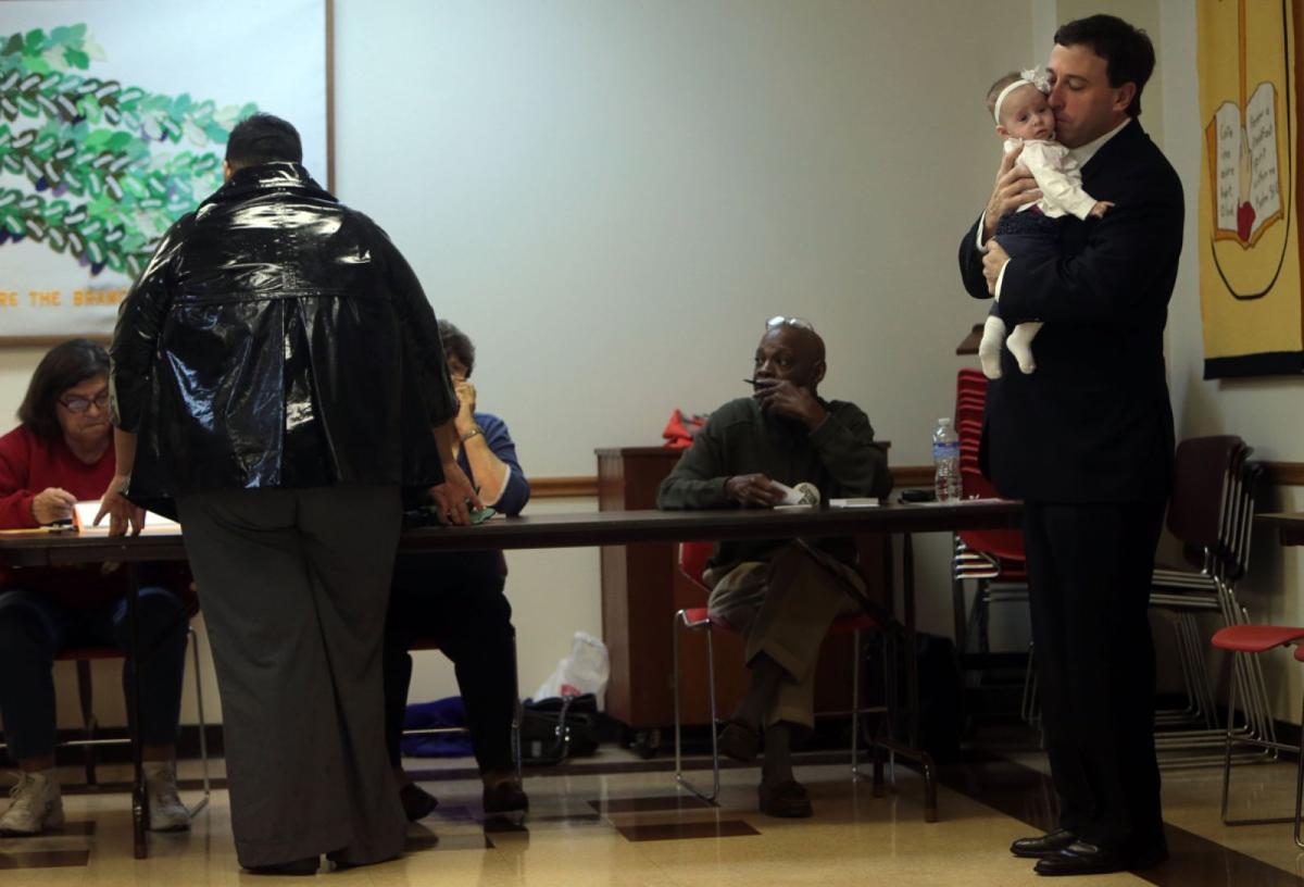 Steve Stenger votes at Affton Presbyterian Church