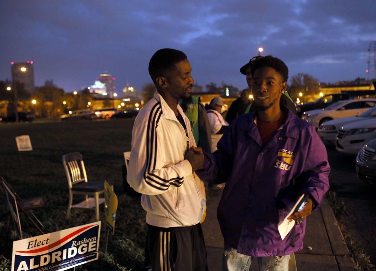 Bruce Franks Jr and Rasheen Aldridge campaign during the 2016 election
