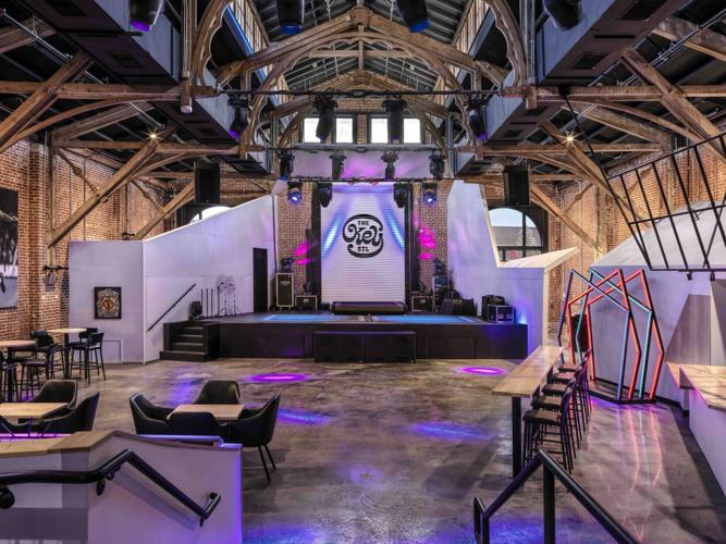 The performance stage in the Key Burger Bar and Boogie