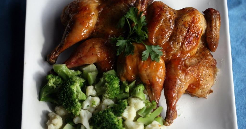 Cornish game hens are the right size for a small party