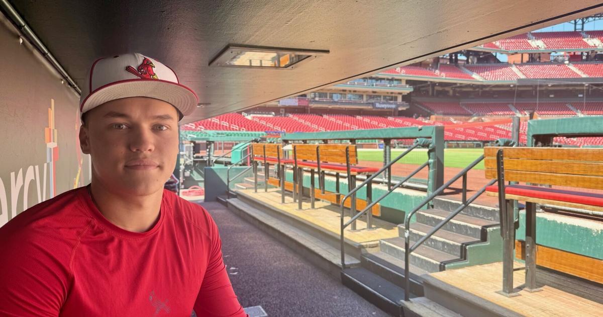Image for article Hochman Cardinals top prospect JJ Wetherholt visits Busch Stadium for 1st time