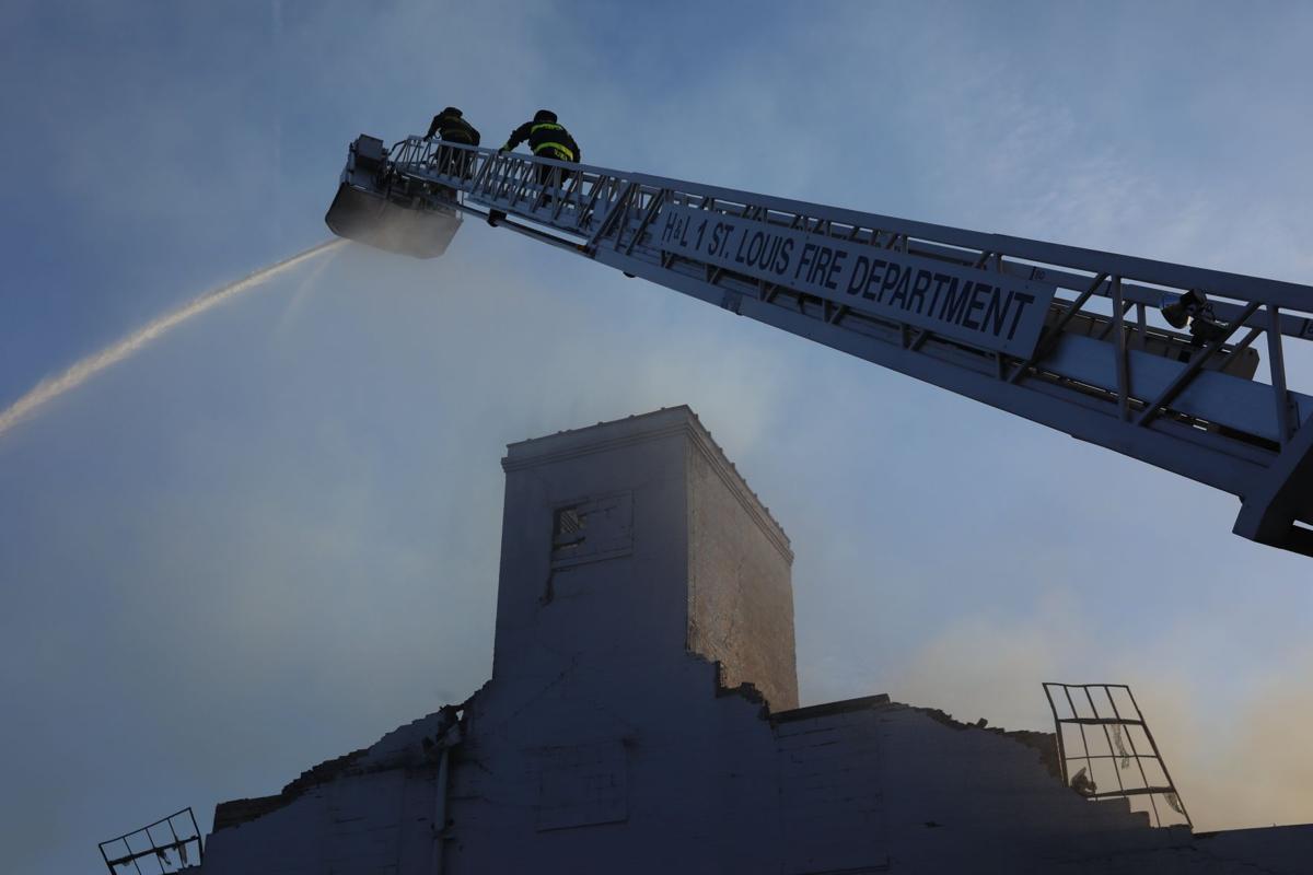 Warehouse fire second day