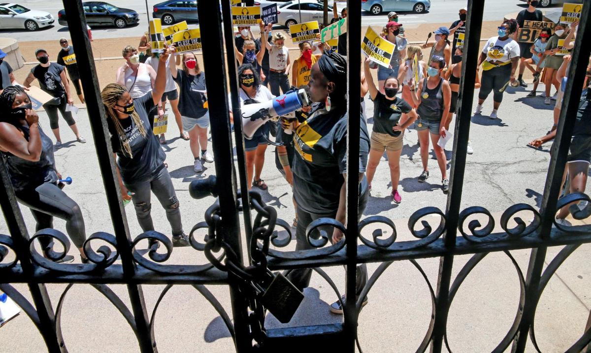 Protesters continue to demand to shut down the workhouse