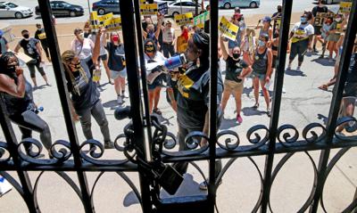 Protesters continue to demand to shut down the workhouse