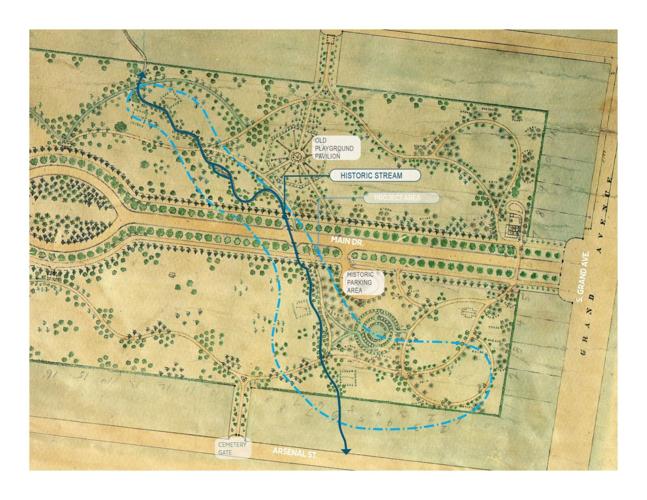 Historic map of Tower Grove Park