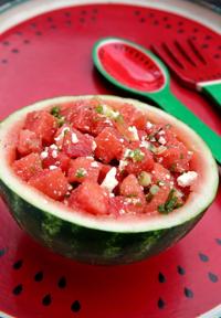 Summer Salad of Watermelon, Feta Cheese and Mint