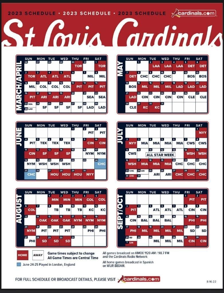 St. Louis Cardinals Schedule