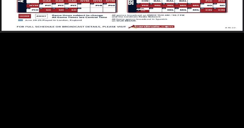 St Louis Cardinals Printable Schedule 2020