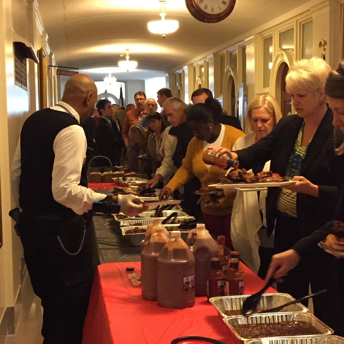 Capitol workers line up for BBQ