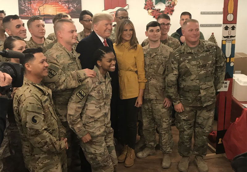 In Iraq, Trump defends decision to withdraw from Syria ile ilgili gÃ¶rsel sonucu