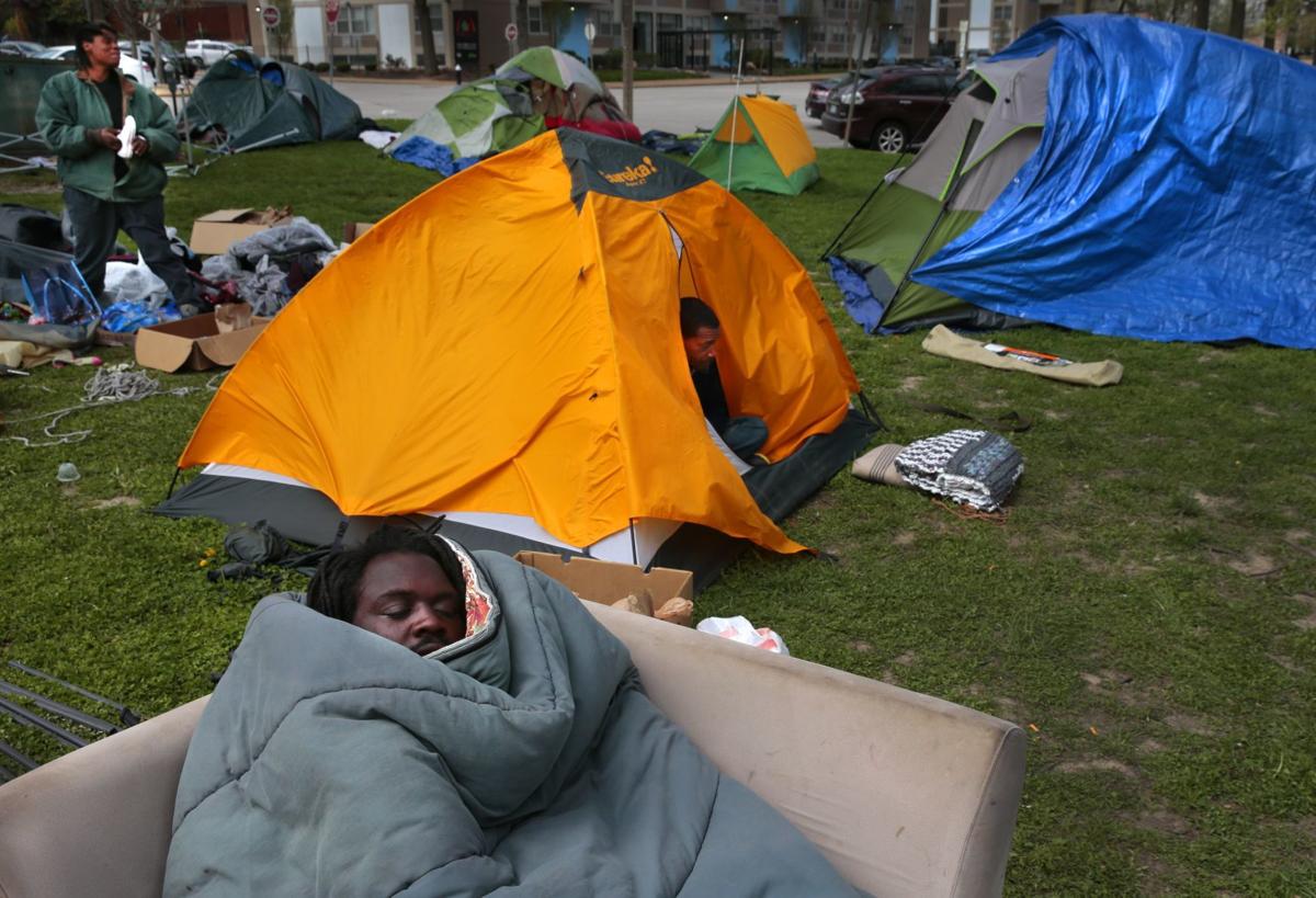 City tries to close downtown homeless camp despite CDC guidelines