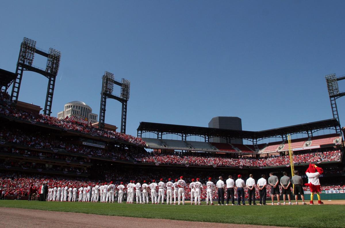 What time should you get to Busch Stadium for Opening Day?