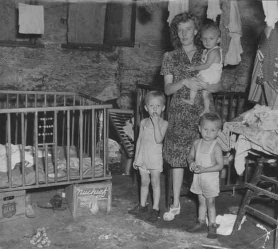 Living in a coal bin, 1948