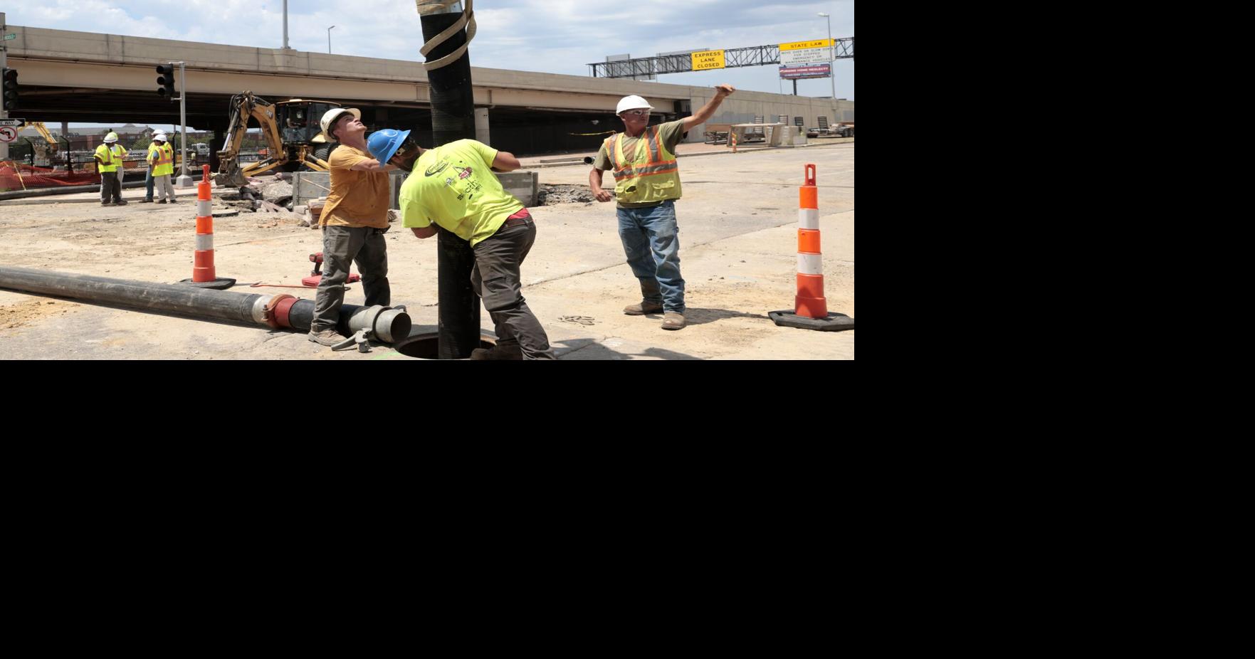 Crews continue to work on sinkhole repairs