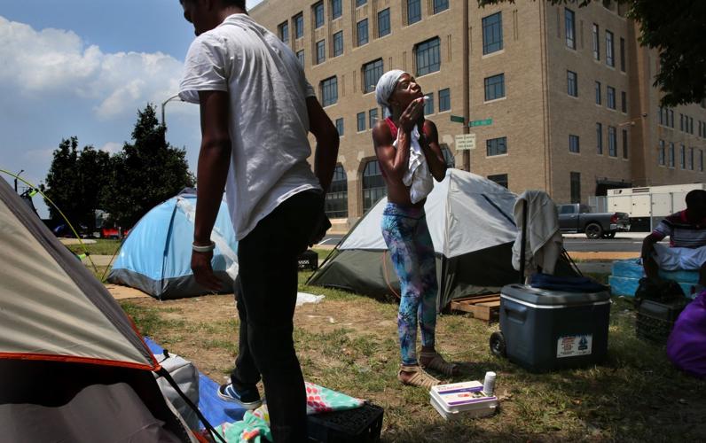 Residents of tent camp on city property near new home of Square fear closure