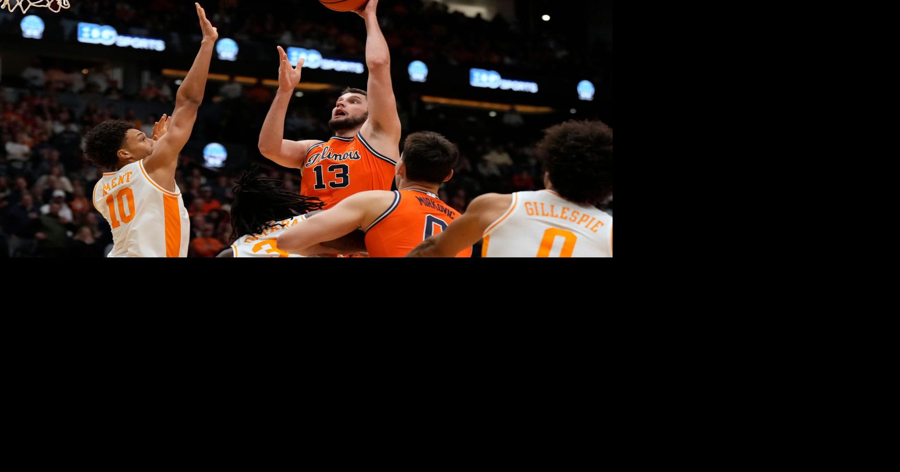 No. 14 Illinois beats No. 13 Tennessee 75-62 in Music City Madness