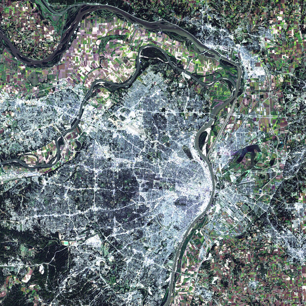 Satellite image of St. Louis