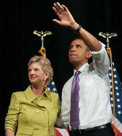 Obama appears with Robin Carnahan in Kansas City this month
