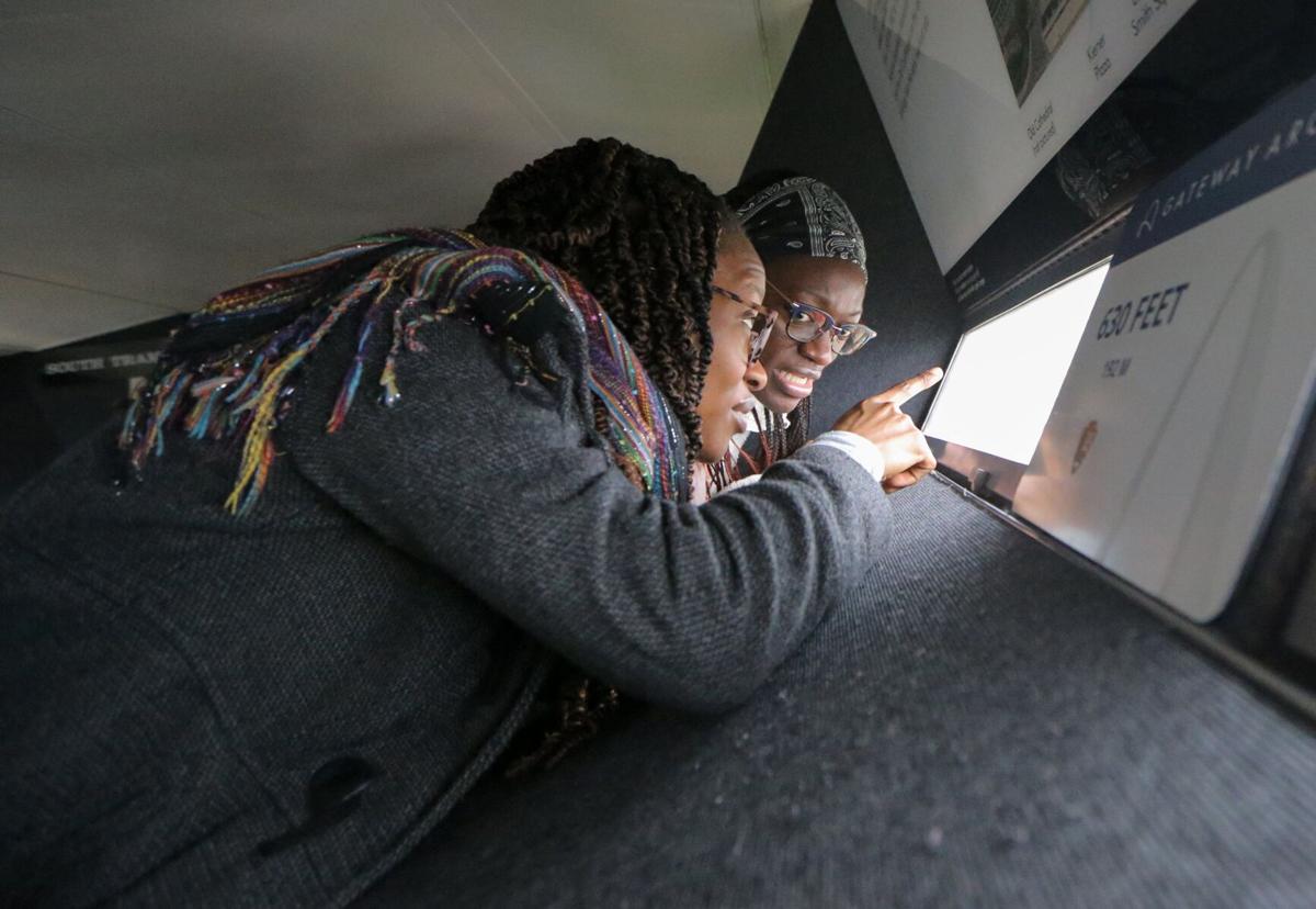 Tourists visit Gateway Arch in St. Louis