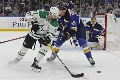 The Blues take on the Stars at Enterprise Center