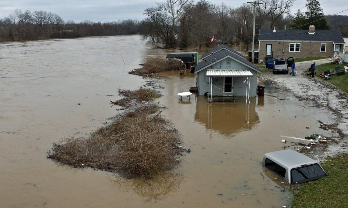 Flood waters rise along the Meramec River corridor