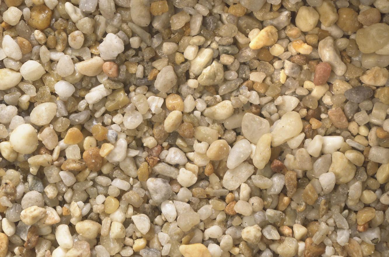 Pea gravel from Lowe's for outdoor flooring