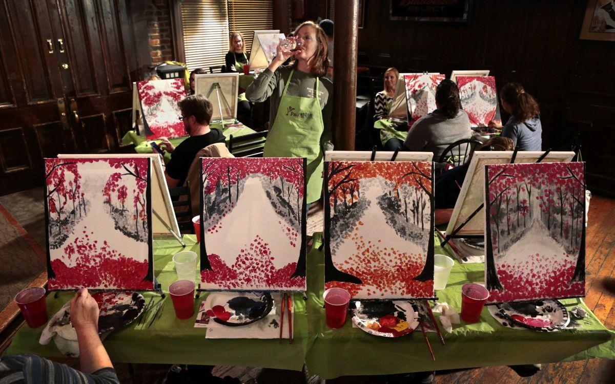 Anyone can be an artist at popular 'paint and sip' parties Culture
