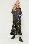 Black floral skirt