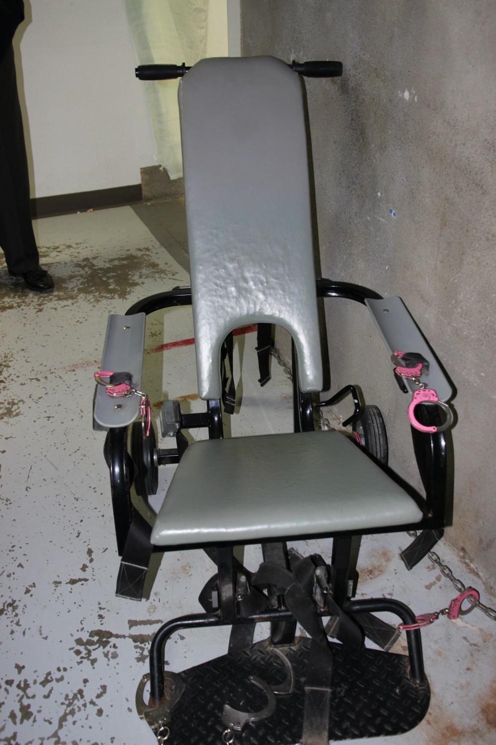 Missouri jail accused of strapping people to restraint chair for days