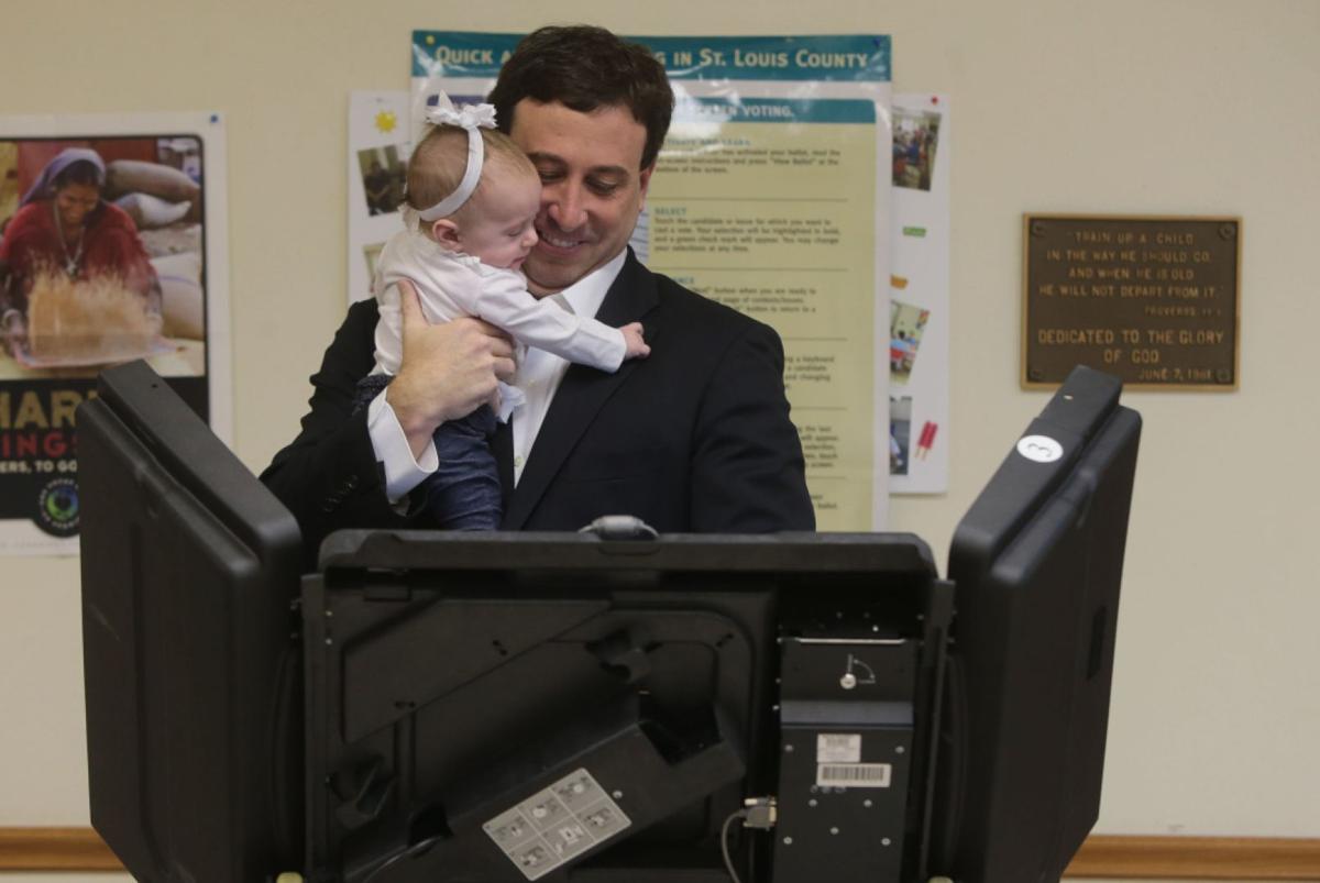 Steve Stenger votes at Affton Presbyterian Church