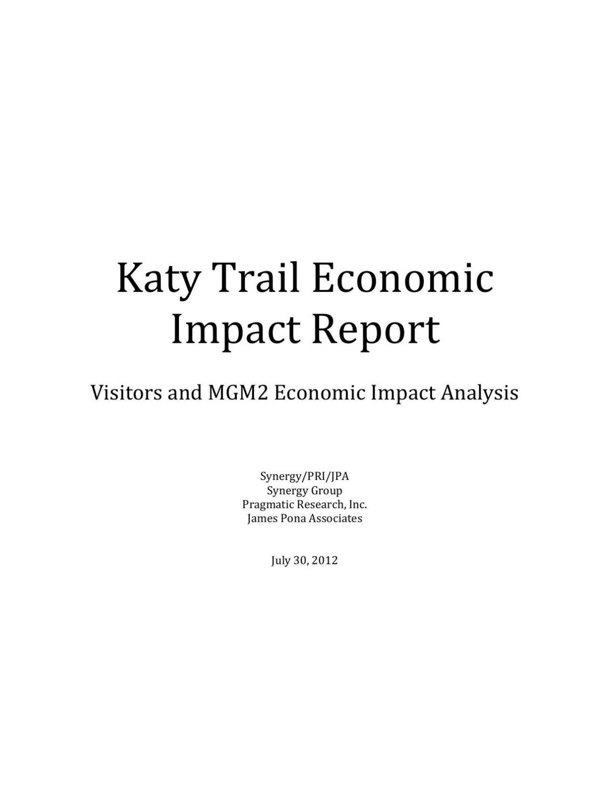 Economic Impact of Katy Trail