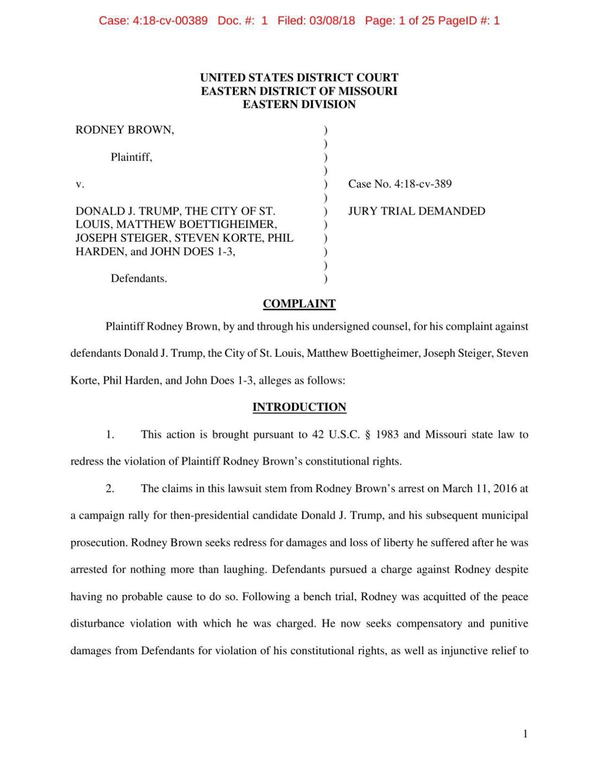 trump rally lawsuit