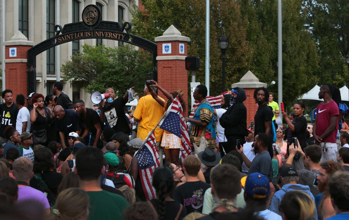 SLU students blocked from campus during protest