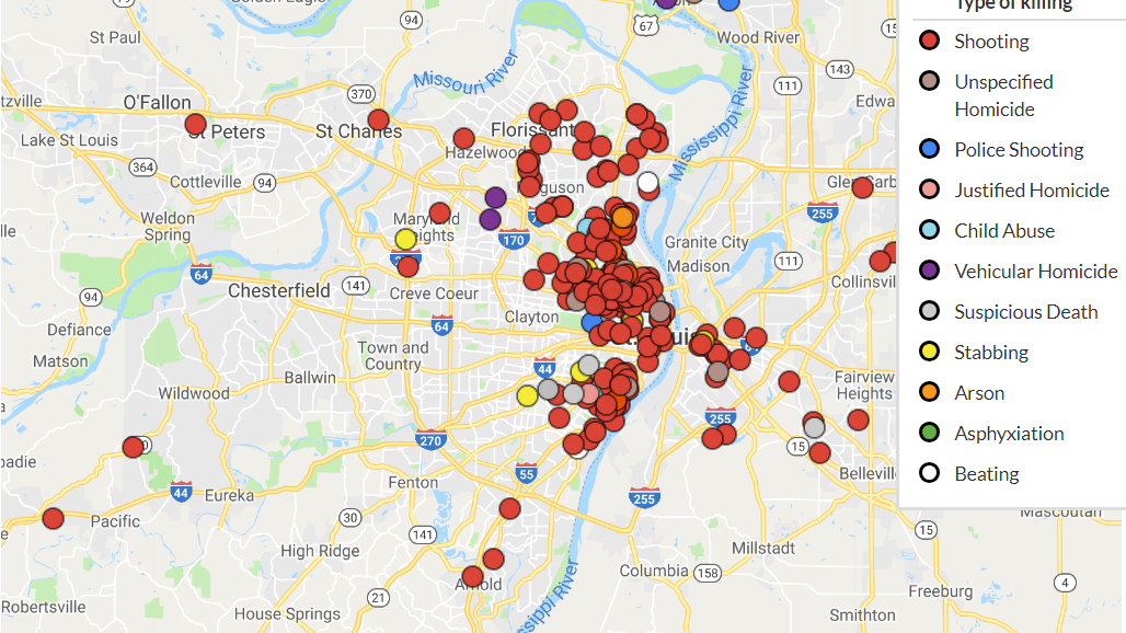 2018 St. Louis area homicide map | Special Features | www.semashow.com